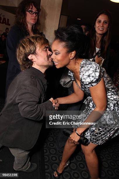 Peter Dinklage and Regina Hall at Screen Gem's World Premiere of 'Death at a Funeral' on April 12, 2010 at Arclight Cinerama Dome in Hollywood,...