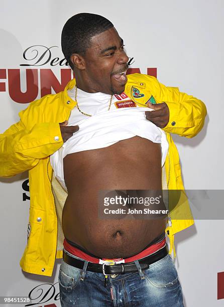 Actor Tracy Morgan arrives to the "Death At A Funeral" Los Angeles Premiere at Pacific's Cinerama Dome on April 12, 2010 in Hollywood, California.