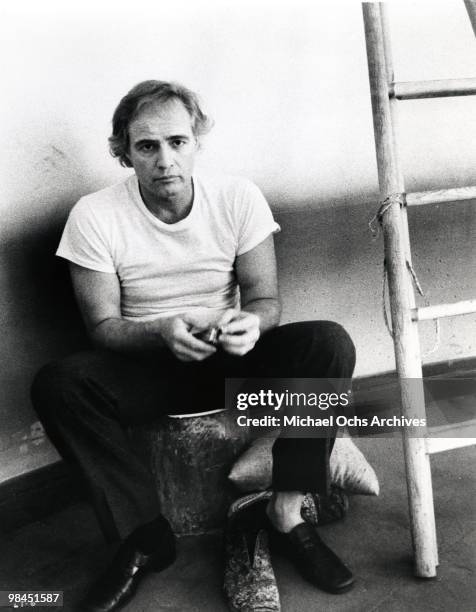 Actor Marlon Brando in a still from the movie 'Last Tango In Paris' which was released in 1973.