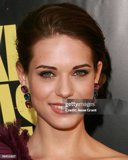 Actress Lyndsy Fonseca arrives to the Los Angeles premiere of 'KICK-ASS' at the Cinerama Dome on April 13, 2010 in Hollywood, California.