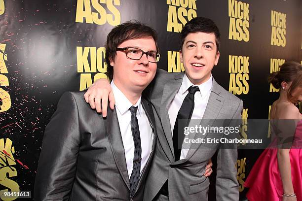 Clark Duke and Christopher Mintz-Plasse at Lionsgate's Los Angeles Premiere of 'Kick Ass' on April 13, 2010 at Arclight Cinerama Dome in Hollywood,...