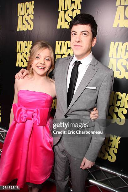 Chloe Moretz and Christopher Mintz-Plasse at Lionsgate's Los Angeles Premiere of 'Kick Ass' on April 13, 2010 at Arclight Cinerama Dome in Hollywood,...