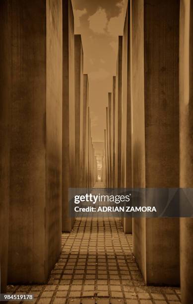 berlin exp 2 - monument to the murdered jews of europe stock pictures, royalty-free photos & images