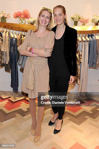 Isabella and Matilde Borromeo attend the Stella McCartney flagship store opening party on April 14, 2010 in Milan, Italy.