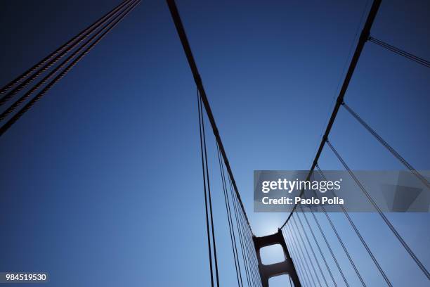 golden gate bridge details - polla fotografías e imágenes de stock