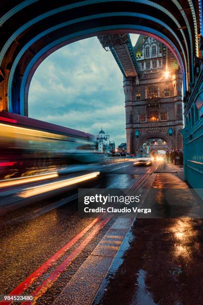 tower bridge evening lights - verga stock pictures, royalty-free photos & images