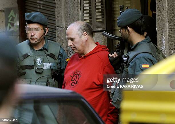 Spanish painter Erramun Landa , brother of former member of the banned political party Batasuna, Karmelo Landa, is arrested by Spanish Civil Guard...