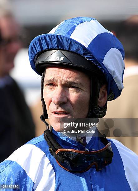 Jockey Richard Hills at Newmarket race course on April 14, 2010 in Newmarket, England.