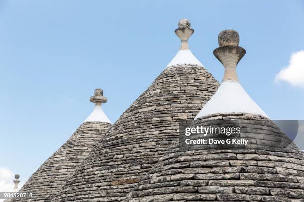 trulli house roofs - conical roof stock pictures, royalty-free photos & images