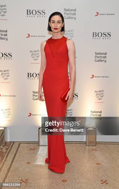 Erin O'Connor attends a private view of the "Michael Jackson: On The Wall" exhibition sponsored by HUGO BOSS at the National Portrait Gallery on June...