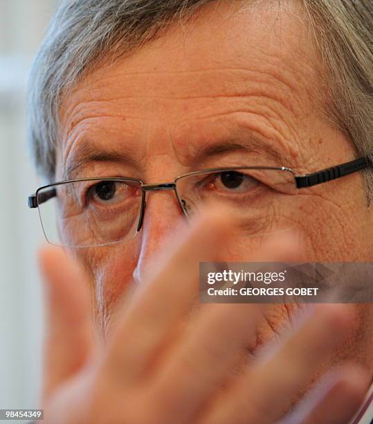 Eurogroup president and Luxembourg Prime Minister Jean-Claude Juncker listens to questions in his personal office on April 13, 2010 in Luxemburg...