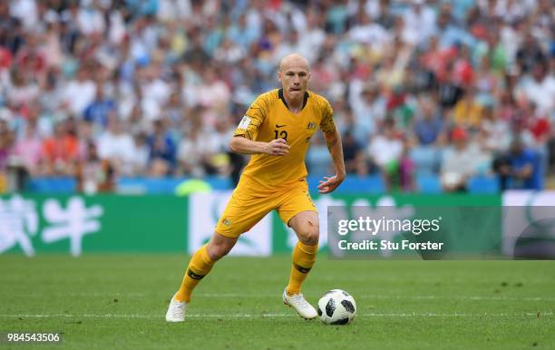 Australia player Aaron Mooy in action during the 2018 FIFA World Cup Russia group C match between Australia and Peru at Fisht Stadium on June 26,...