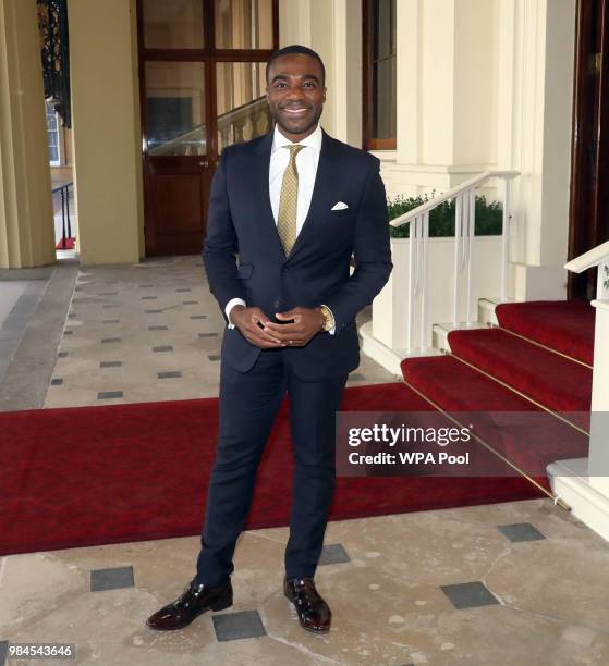 Lenny Henry attends the Queen's Young Leaders Award Ceremony as Queen Elizabeth II accompanied by Prince Harry, Duke of Sussex and Meghan, Duchess of...