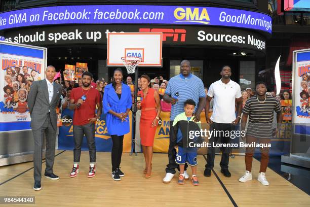 Shaquille ONeal, Reggie Miller, Kyrie Irving, Chris Webber and Lisa Leslie are guests on "Good Morning America," on Tuesday, June 26, 2018 airing on...