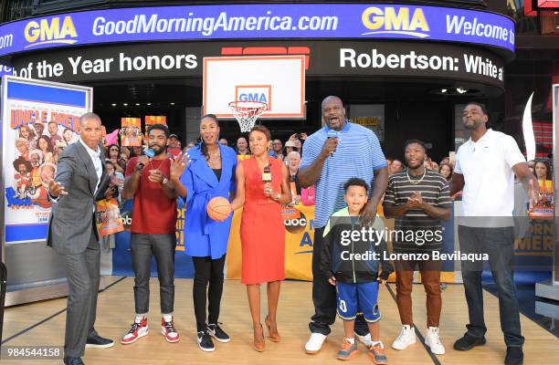 Shaquille ONeal, Reggie Miller, Kyrie Irving, Chris Webber and Lisa Leslie are guests on "Good Morning America," on Tuesday, June 26, 2018 airing on...