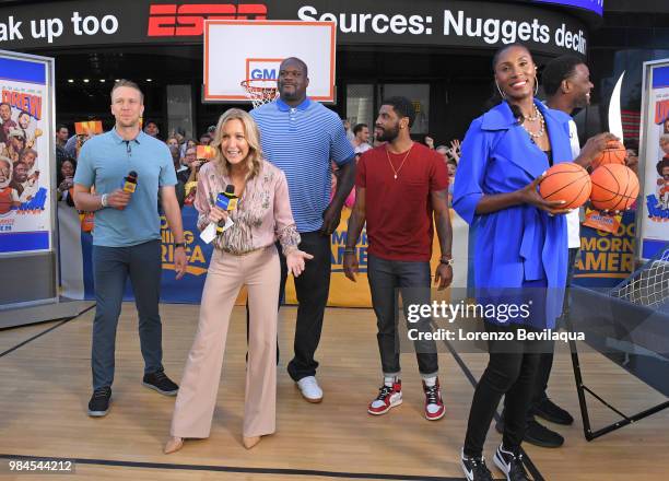 Shaquille ONeal, Reggie Miller, Kyrie Irving, Chris Webber and Lisa Leslie are guests on "Good Morning America," on Tuesday, June 26, 2018 airing on...