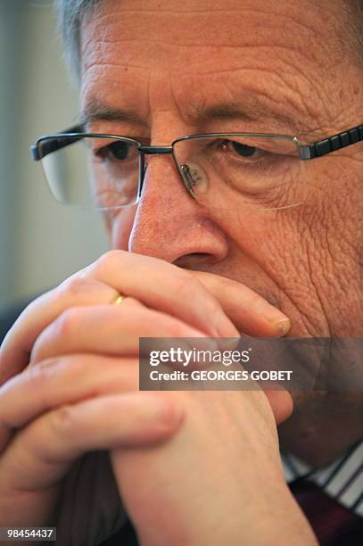 Eurogroup president and Luxembourg Prime Minister Jean-Claude Juncker listens to questions in his personal office on April 13, 2010 in Luxemburg...