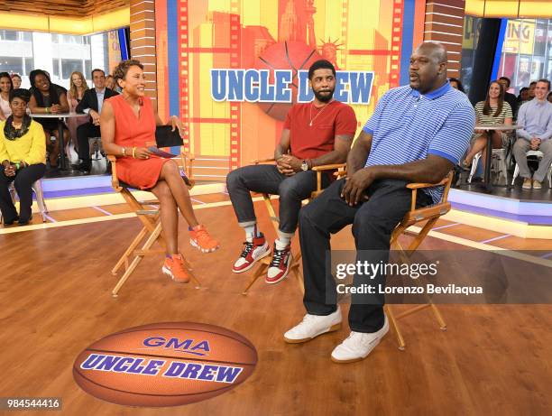 Shaquille ONeal, Reggie Miller, Kyrie Irving, Chris Webber and Lisa Leslie are guests on "Good Morning America," on Tuesday, June 26, 2018 airing on...