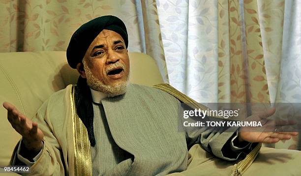 Comoros' President, Ahmed Abdalla Sambi speaks during an interview with AFP at the Presidential palace on April 13, 2010 in the capital Moroni. The...