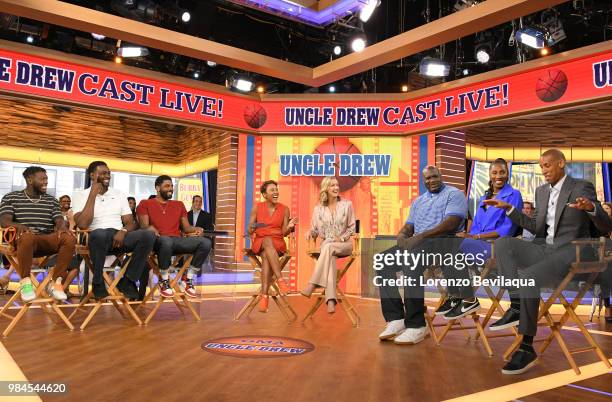 Shaquille ONeal, Reggie Miller, Kyrie Irving, Chris Webber and Lisa Leslie are guests on "Good Morning America," on Tuesday, June 26, 2018 airing on...