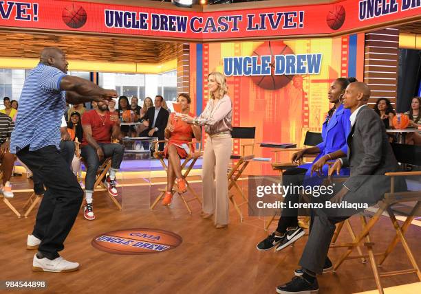 Shaquille ONeal, Reggie Miller, Kyrie Irving, Chris Webber and Lisa Leslie are guests on "Good Morning America," on Tuesday, June 26, 2018 airing on...
