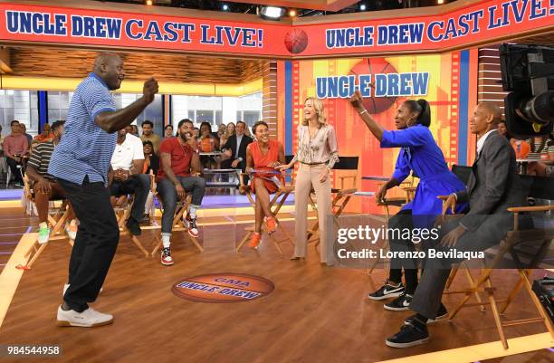 Shaquille ONeal, Reggie Miller, Kyrie Irving, Chris Webber and Lisa Leslie are guests on "Good Morning America," on Tuesday, June 26, 2018 airing on...