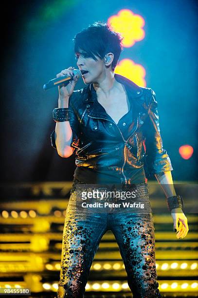 Nena performs on stage at the Lanxess-Arena on April 14, 2010 in Cologne, Germany.