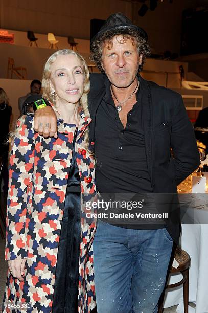 Franca Sozzani and Renzo Rosso attend Stella McCartney And Established & Sons Dinner on April 14, 2010 in Milan, Italy.