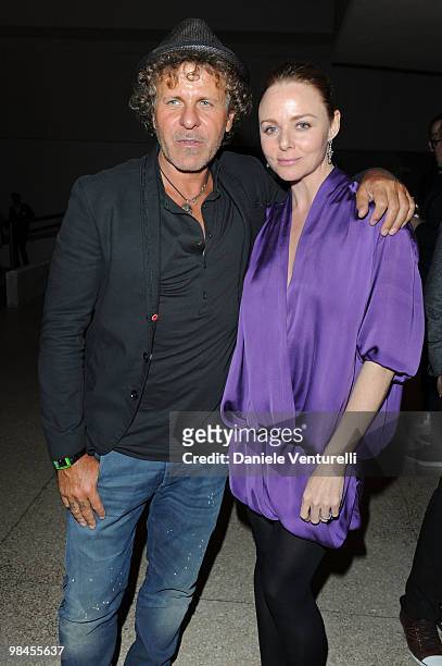 Renzo Rosso and Stella McCartney attend Stella McCartney And Established & Sons Dinner on April 14, 2010 in Milan, Italy.