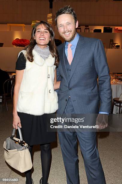 Ambra Medda and Alasdhair Willis attend Stella McCartney And Established & Sons Dinner on April 14, 2010 in Milan, Italy.