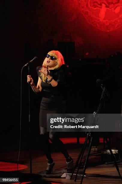 Melody Gardot performs at the Palau de la Musica on April 14, 2010 in Barcelona, Spain.