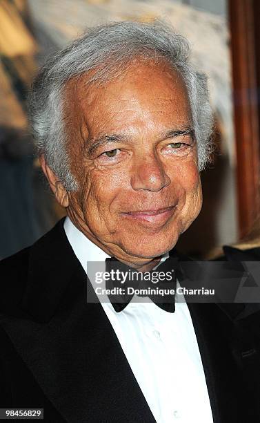 Designer Ralph Lauren attends the Ralph Lauren dinner to celebrate a flagship store opening at Boulevard St Germain on April 14, 2010 in Paris,...