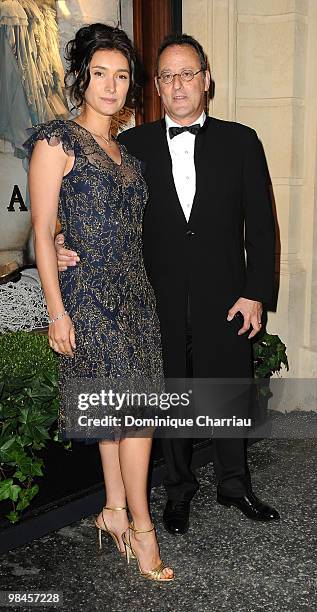 Actor Jean Reno and his Wife Zofia Borucka attend the Ralph Lauren dinner to celebrate a flagship store opening at Boulevard St Germain on April 14,...