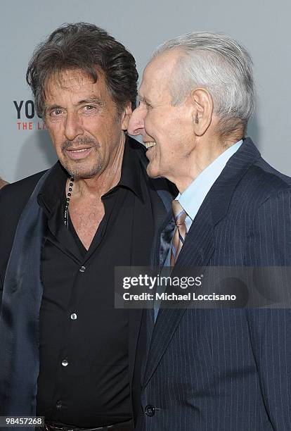 Actor Al Pacino and Dr. Jack Kevorkian attend the HBO Film's "You Don't Know Jack" premiere at Ziegfeld Theatre on April 14, 2010 in New York City.