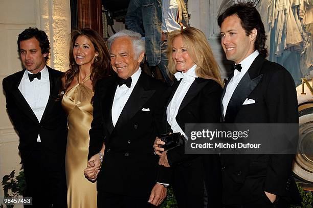 Andrew Lauren, Dylan Lauren, Ralph Lauren, Ricky Lauren and David Lauren attend the Ralph Lauren Dinner to Celebrate Flagship Opening - Photocall on...