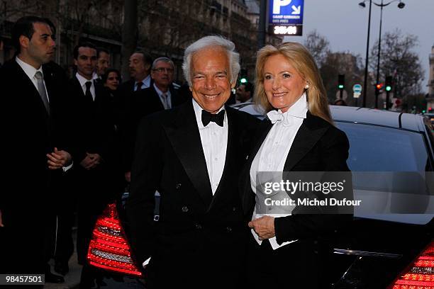 Ralph Lauren and Ricky Lauren attend the Ralph Lauren Dinner to Celebrate Flagship Opening - Photocall on April 14, 2010 in Paris, France.