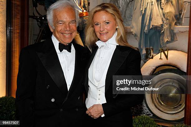 Ralph Lauren and Ricky Lauren attend the Ralph Lauren Dinner to Celebrate Flagship Opening - Photocall on April 14, 2010 in Paris, France.