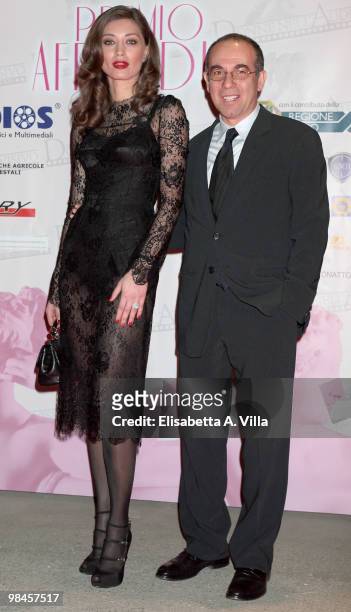 Italian director Giuseppe Tornatore and actress Margareth Made attend the "2010 Premio Afrodite" at the Studios on April 14, 2010 in Rome, Italy.