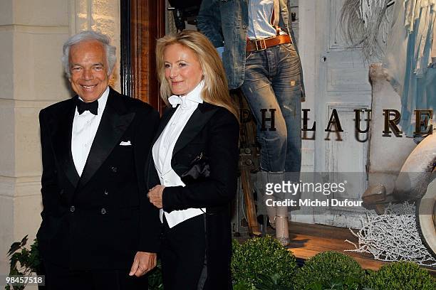 Ralph Lauren and Ricky Lauren attend the Ralph Lauren Dinner to Celebrate Flagship Opening - Photocall on April 14, 2010 in Paris, France.