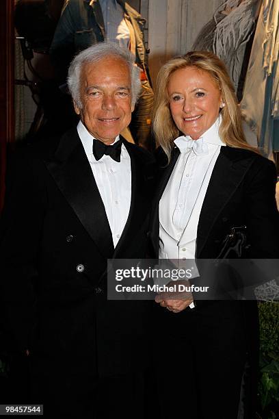 Ralph Lauren and Ricky Lauren attend the Ralph Lauren Dinner to Celebrate Flagship Opening - Photocall on April 14, 2010 in Paris, France.