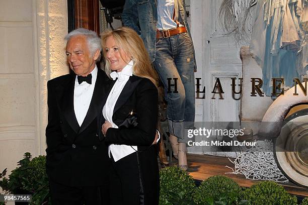 Ralph Lauren and Ricky Lauren attend the Ralph Lauren Dinner to Celebrate Flagship Opening - Photocall on April 14, 2010 in Paris, France.