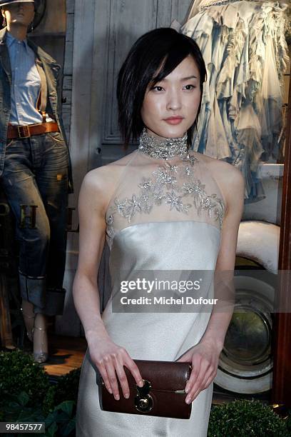 Du Juan attends the Ralph Lauren Dinner to Celebrate Flagship Opening - Photocall on April 14, 2010 in Paris, France.