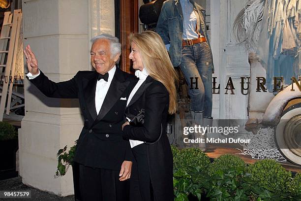 Ralph Lauren and Ricky Lauren attend the Ralph Lauren Dinner to Celebrate Flagship Opening - Photocall on April 14, 2010 in Paris, France.