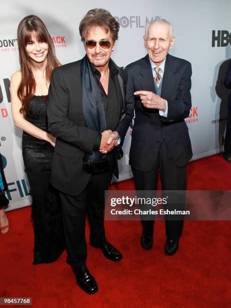 Lucila Polak, actor Al Pacino and Dr. Jack Kevorkian attend the HBO Film's "You Don't Know Jack" premiere at Ziegfeld Theatre on April 14, 2010 in...