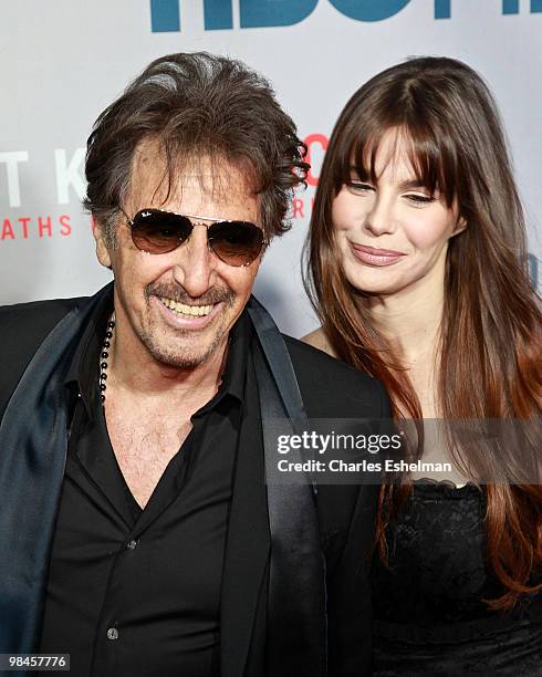 Actor Al Pacino and Lucila Polak attend the HBO Film's "You Don't Know Jack" premiere at Ziegfeld Theatre on April 14, 2010 in New York City.