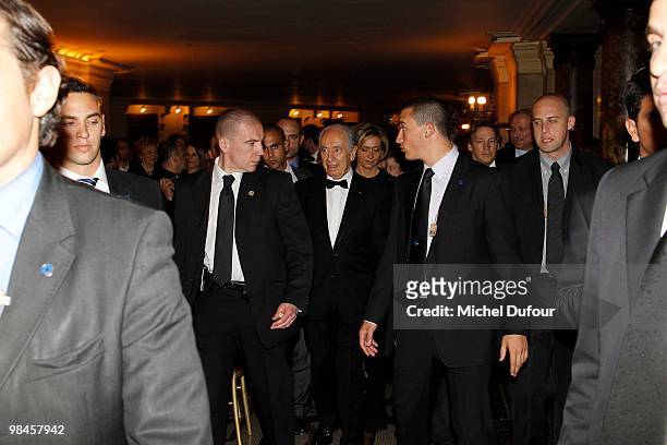 President Shimon Peres attends the Conseil Pasteur Weizmann For Peace and Science 35th Anniversary at Opera Bastille on April 14, 2010 in Paris,...