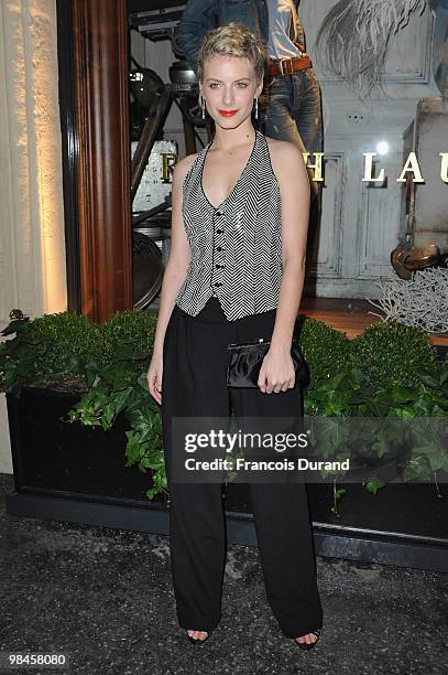 Melanie Laurent arrives to attend the Ralph Lauren Dinner to Celebrate Flagship Opening on April 14, 2010 in Paris, France.