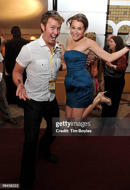 Producer Sean Covell and his fiance, actress Alexa Vega attend the Sunscreen Film Festival Opening Night at Baywalk Muvico on April 14, 2010 in St...