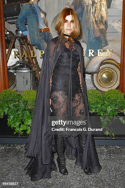 Carine Roitfeld arrives to the Ralph Lauren dinner to celebrate the opening of the flagship on April 14, 2010 in Paris, France.