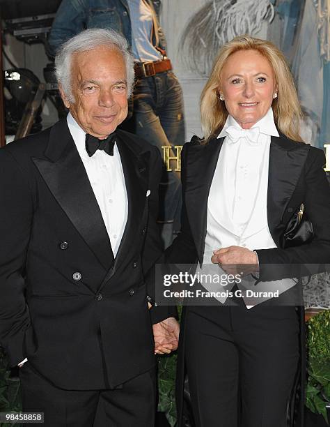 Ralph Lauren and Ricky Lauren arrive to the Ralph Lauren dinner to celebrate the opening of the flagship on April 14, 2010 in Paris, France.